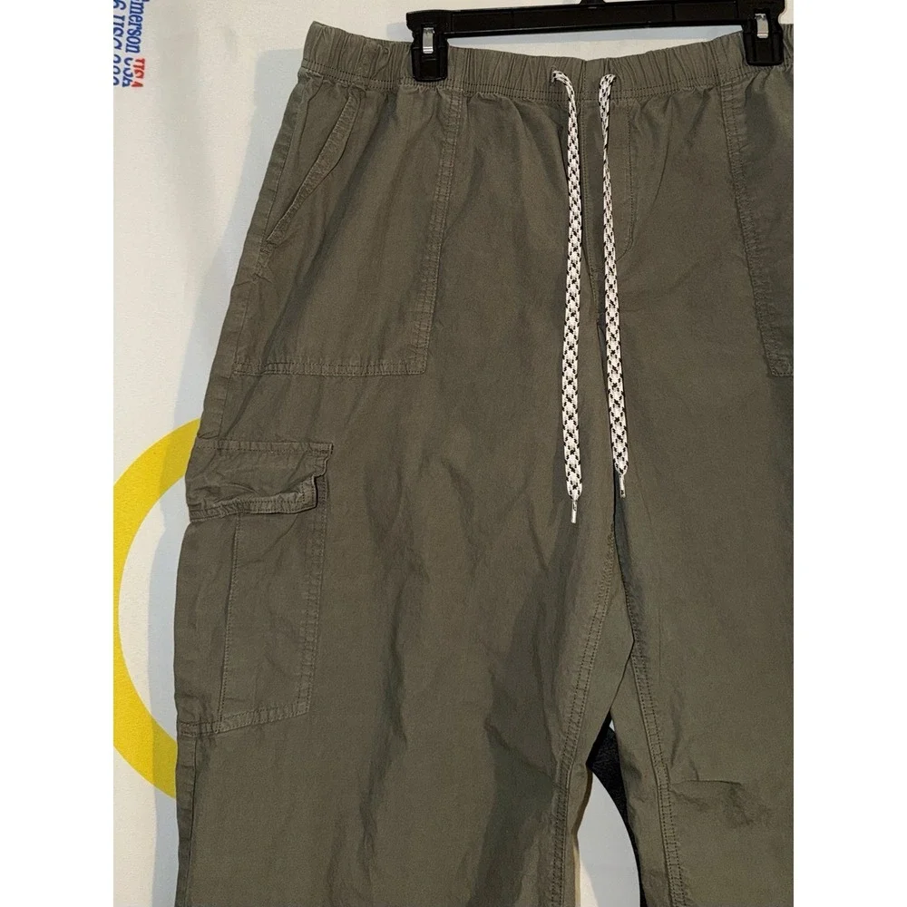 Aerie Wide Leg Cargo Pants Womens XL Army Green Military Parachute - Picture 2 of 9
